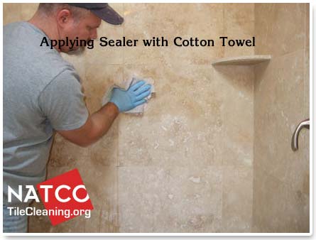 sealing travetine tile shower