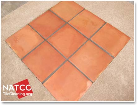excess colorsealer on tile surfaces