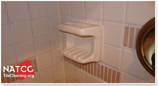 installing soap dish in tile shower