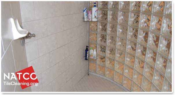 how to clean glass shower blocks